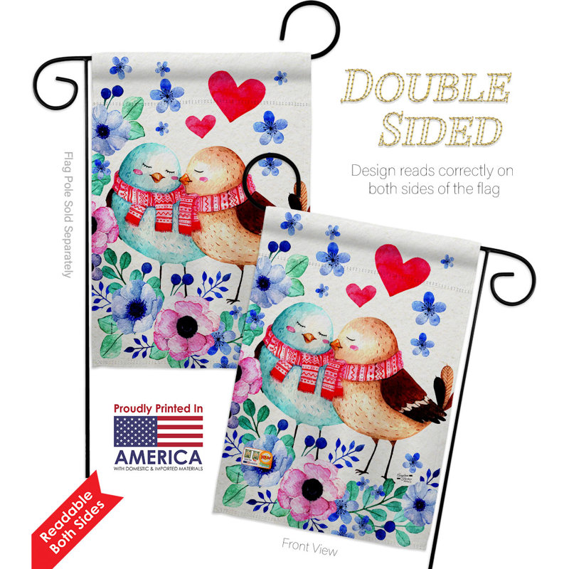 Double Sided 18.5'' H x 13'' W Polyester Valentine's Day Flag Set