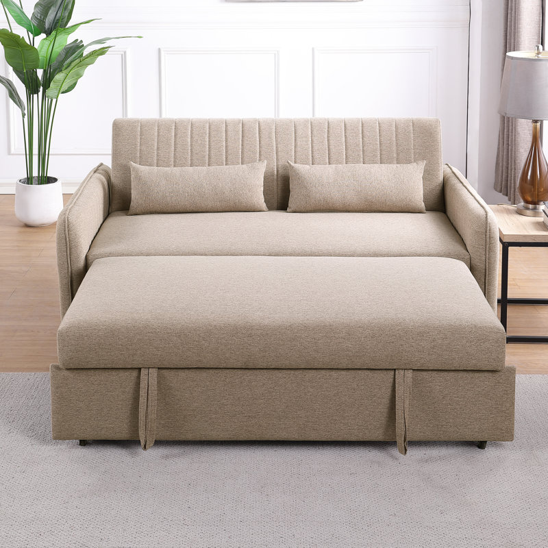 2 Seater Sofa Bed, Beige