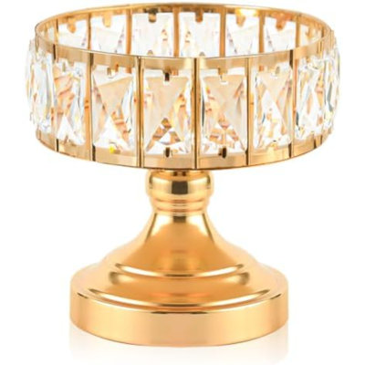 Bol à fruits en cristal pour comptoir de cuisine, assiette décorative en cristal pour comptoir, bol décoratif de rangement pour table de fête / mariage （M）