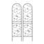 2 Pack Metal Garden Trellis Rustproof Trellis For Climbing Plants Outdoor Flower Support Bird Deco Black