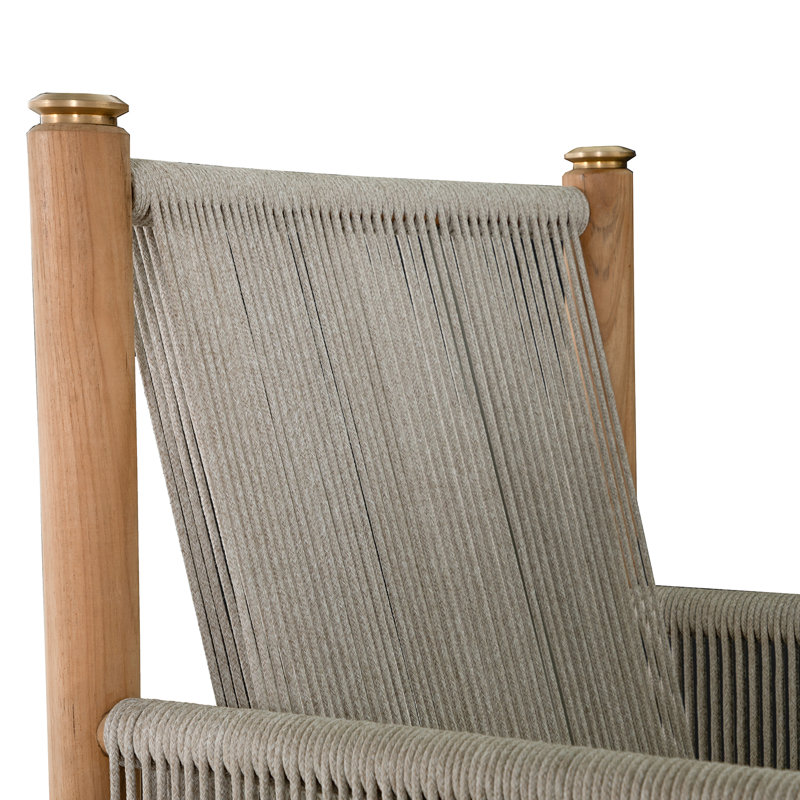 Pacifica Outdoor Teak Dining Armchair with Sunbrella Cushion, Welt, Perigold Ishi Chai