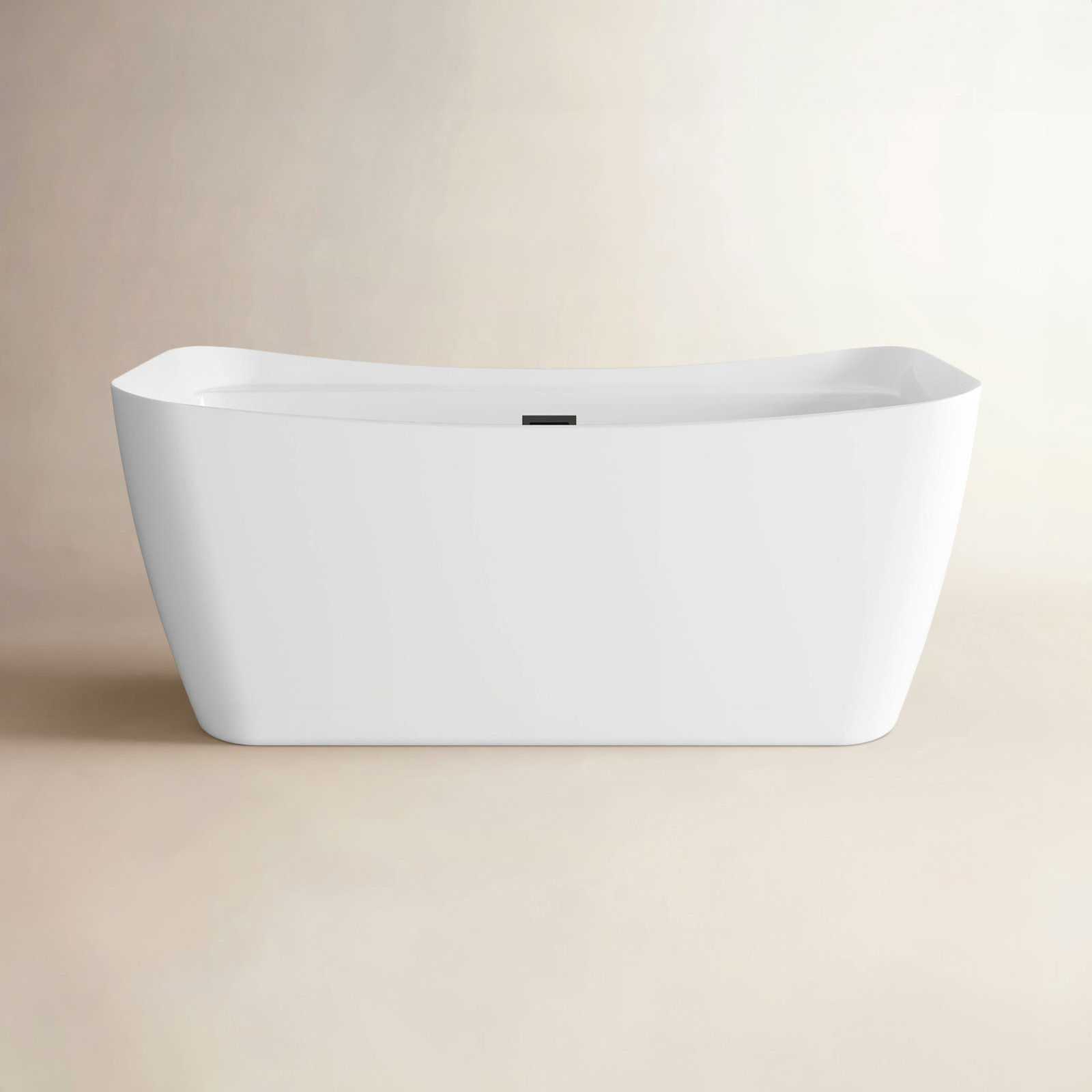 Dezra 59" Freestanding Soaking Bathtub, Matte Black