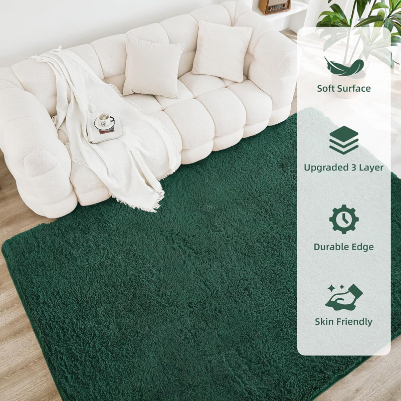 Rectangle Kiyohiko Commercial Use Area Rug with Non-Slip Backing, Rectangle 5' x 8'