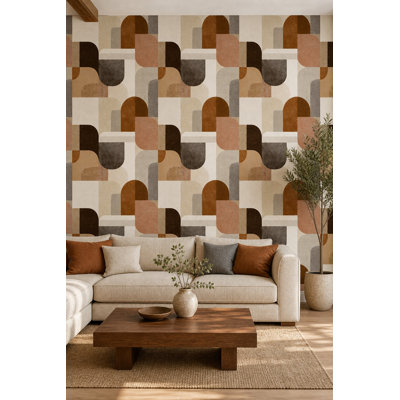 Papier peint à motif géométrique amovible Mid Mid Century