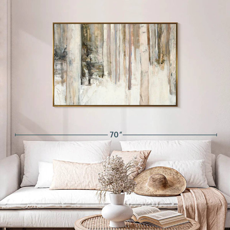 Lumière chaude d'hiver II, Cadre flottant doré, 43 po x 29 po