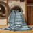 Machine Washable Horizontal Stripes Blue Area Rug-1408488596
