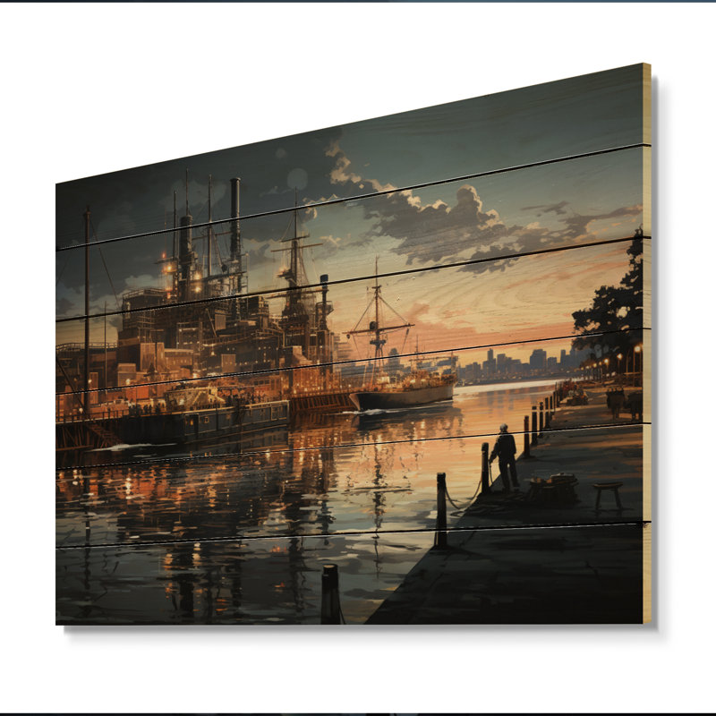 Port Industrial Elegance I sur bois, H 30 po x l 40 po x P 0,78 po