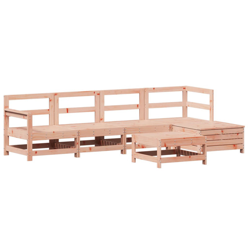 6 Piece Garden Sofa Set Solid Wood Douglas Fir