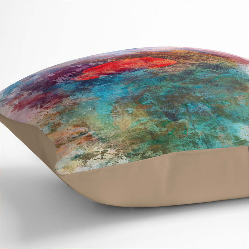 Abstract Square Throw Cushion, 40 x 40 cm, Stone