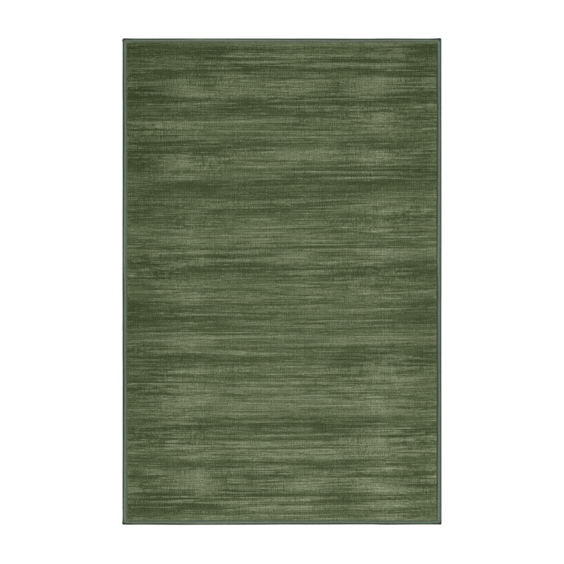 Tapis vert uni lavable à la machine, Rectangulaire 3 pi x 5 pi
