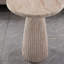 Table basse ronde à pied cannelé en imitation travertin, polyvalente pour l'intérieur et l'extérieur.-135820058