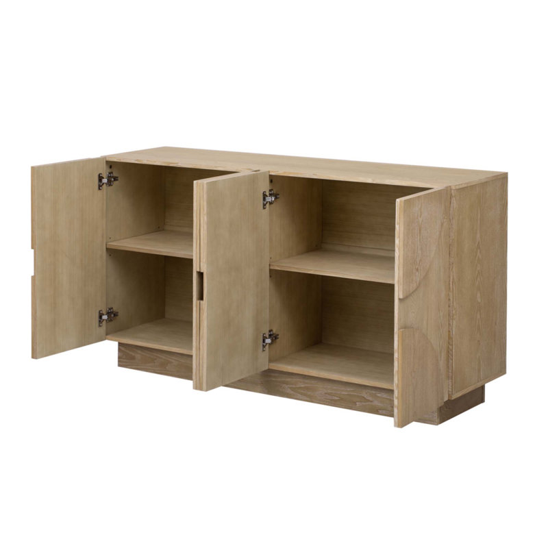 4-Door Large Storage Sideboard, Natural