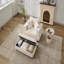 Chaise longue avec repose-pieds de rangement amovible Canapé-lit rembourré avec coussins, fauteuil rembourré à assise profonde moderne-925118818