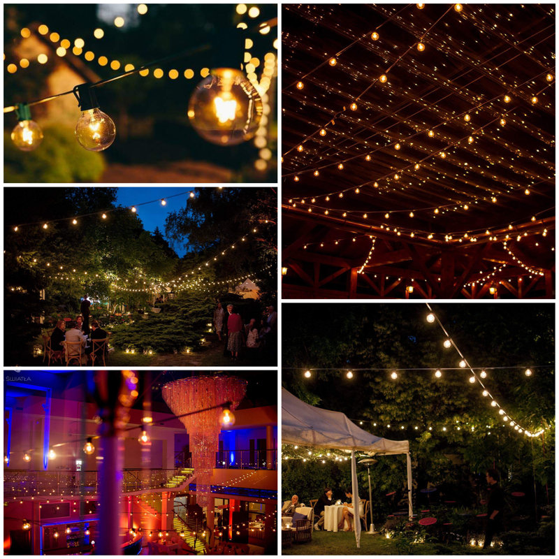 Alsip 50' Outdoor 50 - Bulb Globe String Light, Black