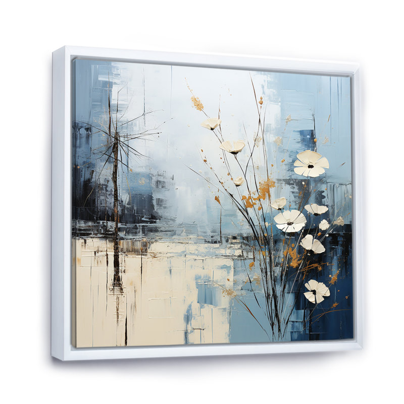 Impression sur toile Minimalisme, Cadre flottant blanc, H 36 po x l 36 po x P 1,5 po