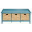 Banc 3 chambres dans la teinte sarcelle - beaucoup de rangement et 3 tiroirs en bois tendance, option d'espace