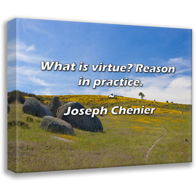 Joseph Chenier Quote: What is virtue? Reason in practice., 20" H x 24" W
