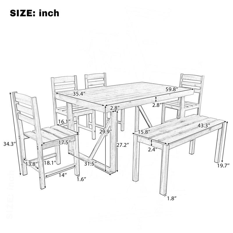 Ensemble de table et chaises d'extérieur en bois d'acacia de haute qualité, convenant au patio, au balcon et à la cour