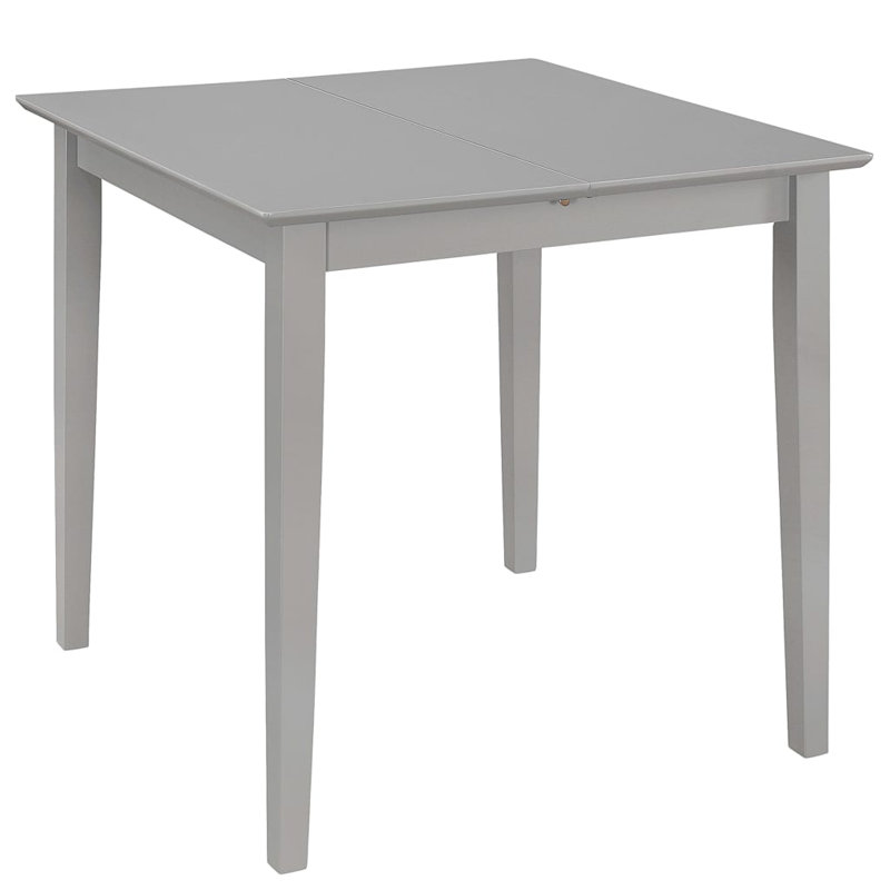 Grady Extendable Solid Wood Base Dining Table, Grey, Grey