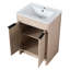 Meuble-lavabo autoportant de 24 po pour la salle de bain, 2 portes à fermeture douce, chêne, contreplaqué, unité d'organisation pratique à tablettes réglables, rangement organisé