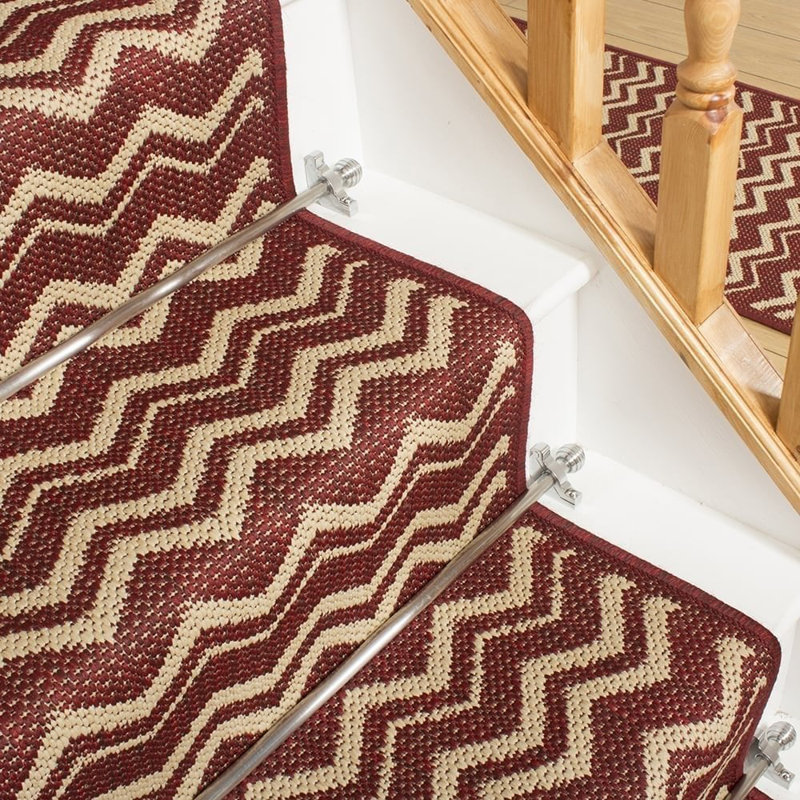 Stair Runner Abner Chevron Hand Woven Indoor Area Rug, Runner 660cm x 80cm