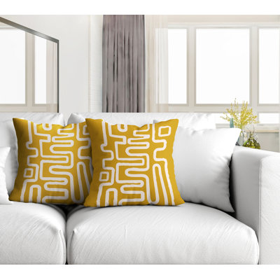 Miroir Indoor / Outdoor Abstract Square Throw Cushion