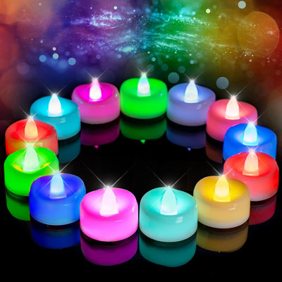 Flameless Candles, 24 Pack Tea Lights Candles Battery Operated, Led Tealight Candles, Realistic Tea Lights For Halloween Christmas Party Decor -d 1.5” X H 1.25”