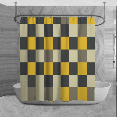Rideau de douche à carreaux Maxiène