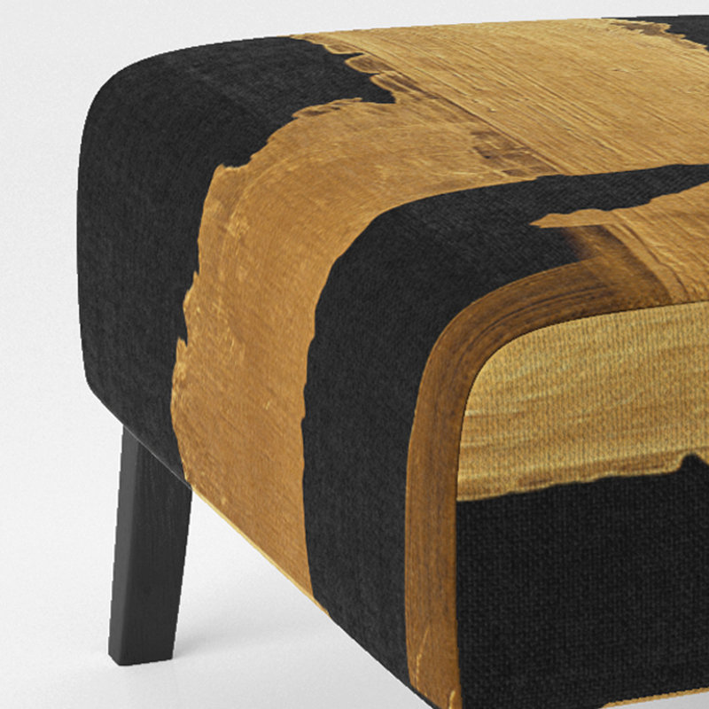 Fauteuil de chambre Talaisha Crossing Paths II - Noir et blanc, Mélange de polyester doré / noir