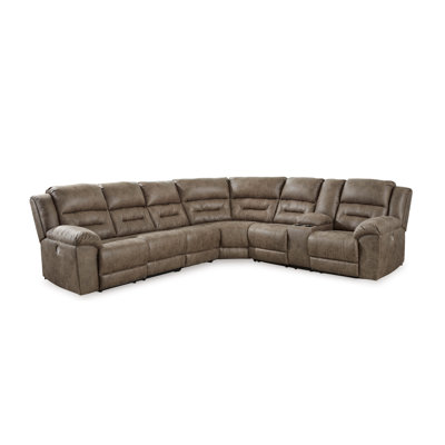 Jaydene Faux Leather Power Reclining L-Shaped Sectional