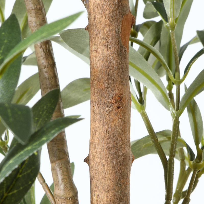 Adcock Artificial Olive Tree in Pot with Realistic Leave and Natural Trunk, 70" H x 18" W x 18" D