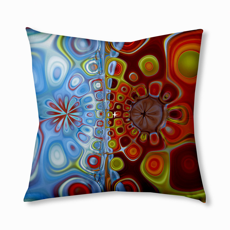 143_Oreiller de sol touffeté bohème et éclectique, 26 po x 26 po