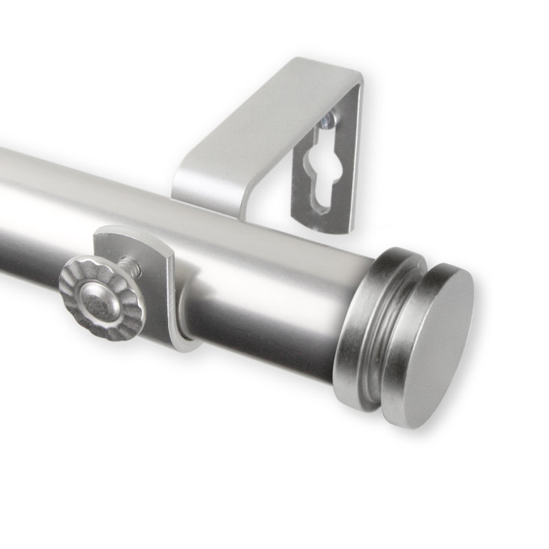 Tringle à rideau simple réglable de 1 po Caidance, 66" - 120", Nickel satiné