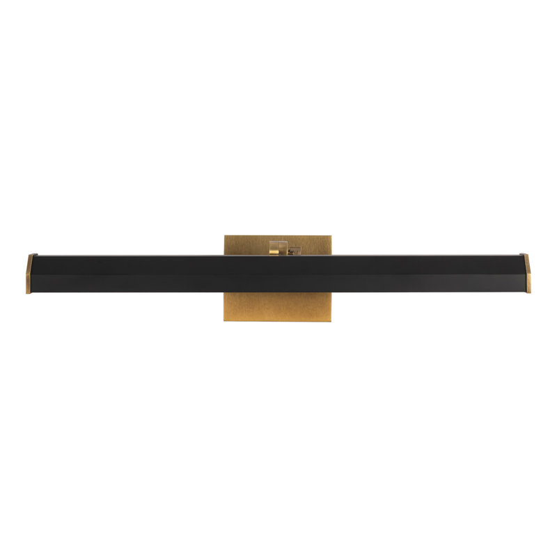 Gemma 21-in Vintage Brass and Burgundy Dimmable LED Wall/Picture Light, Vintage Brass/Matte Black