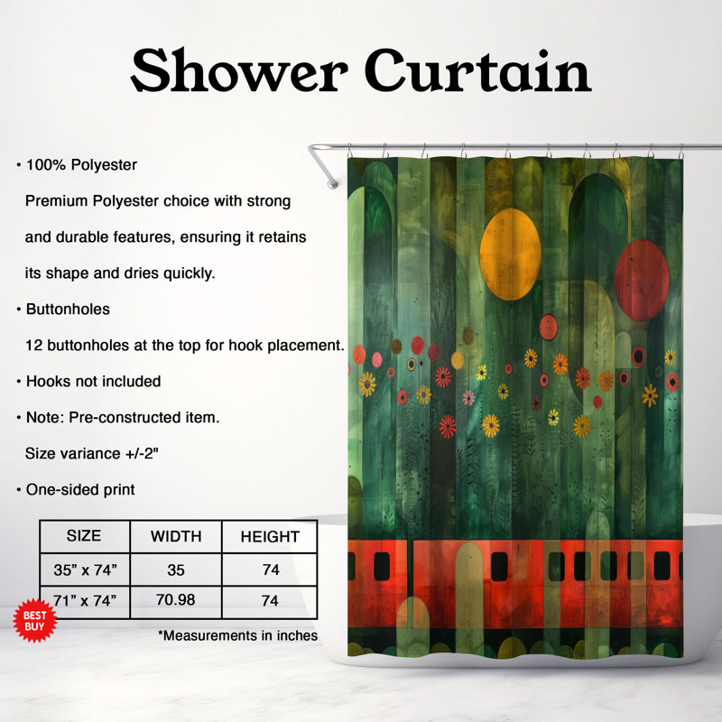 Rideau de douche Zippy Train - Premium, H 74 po x l 71 po