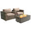 Ensemble de conversation pour 2 personnes avec foyer et coussins Sunbrella Dustie-973675353