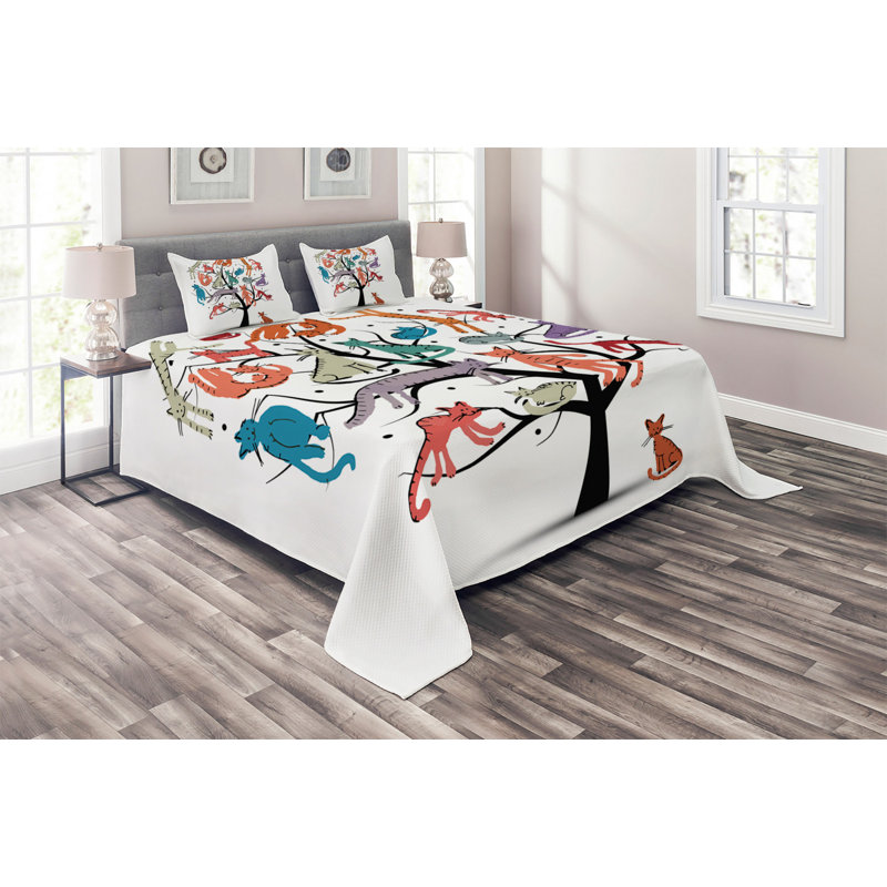 Polyester Coverlet, King Bedspread + 2 Shams