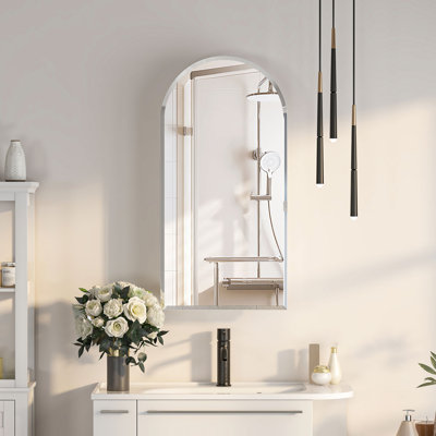 High-End Luxury Design Recessed or Wall-Mounted Tempered Glass Mirror Medicine Cabinet