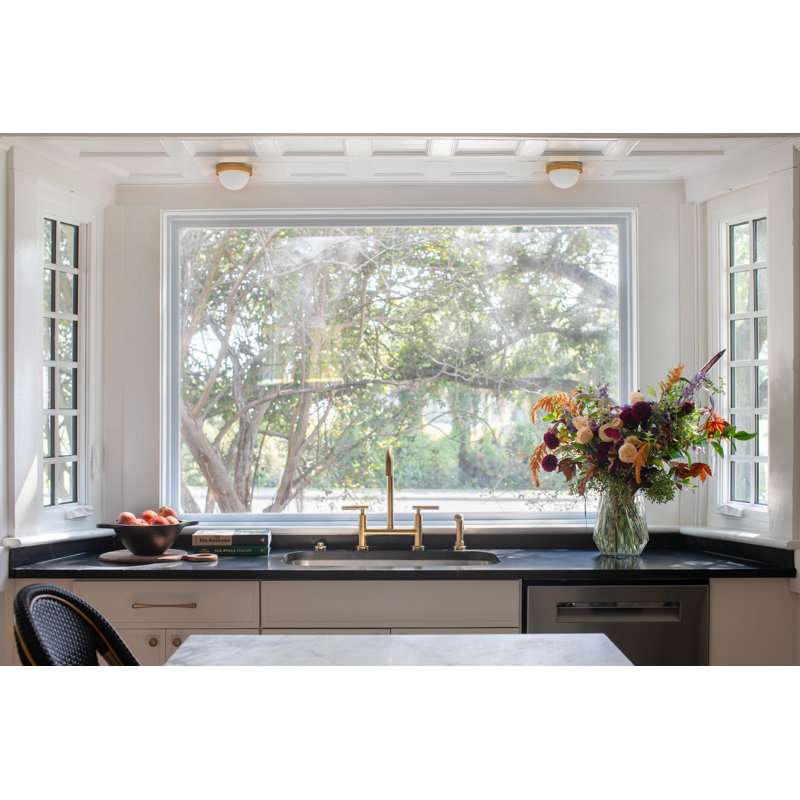 Ainsley 1-Light LED Flush Mount, Aged Brass