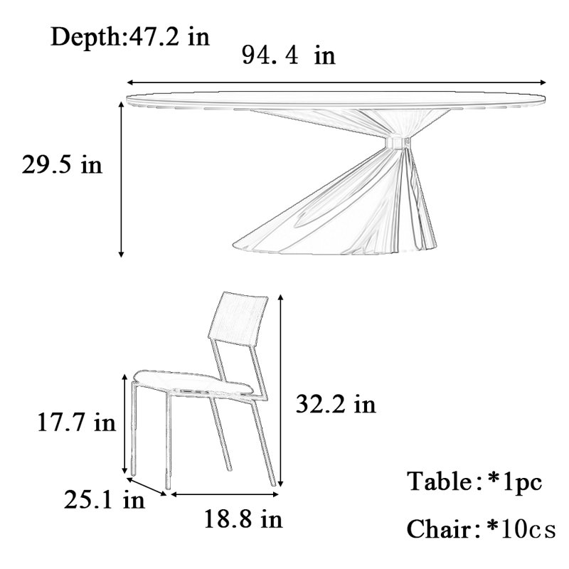 Table et chaises Art Rock
