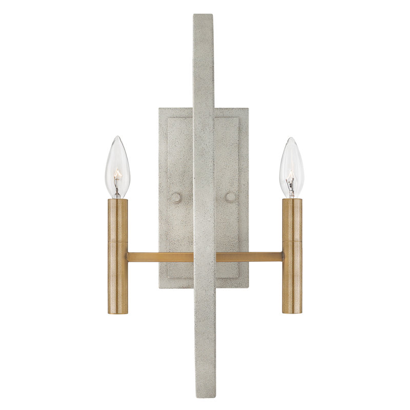 Euclid 2-Light Candle Wall Light, Cement Gray