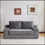 Canapé-lit confortable à assise profonde, petit canapé en velours côtelé moderne pour le salon et la chambre à coucher, coussin réversible avec coussins, sans assemblage requis, gris foncé-76309257