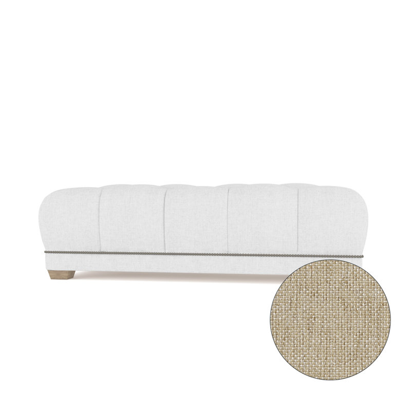 Hudson Ottoman, Plush Velvet Oyster, Weathered