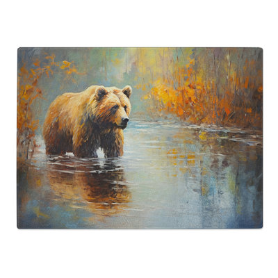 Bear Impressionism  Glass Chopping Board