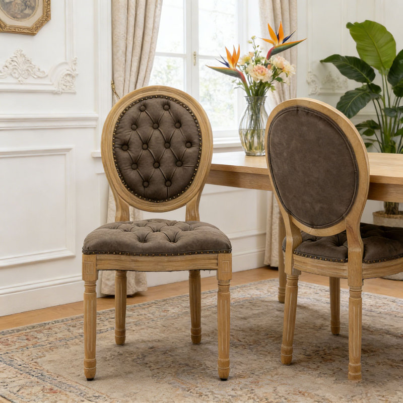 Chaise en bois massif, Brun