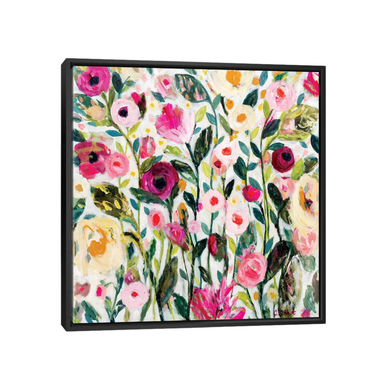 «PDX Rose Garden», impression sur toile, H 18 po x l 18 po x P 1,5 po, Toile avec cadre noir, Pas de tapis