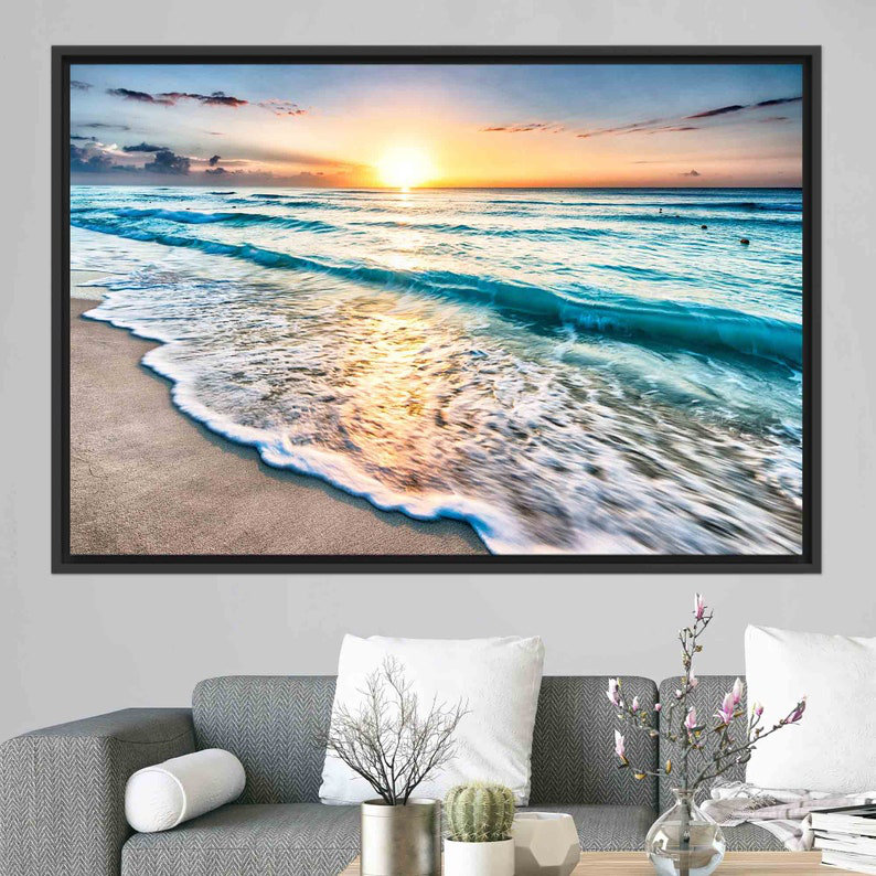 Print on Canvas, 25 cm H x 35 cm W, Framed Print without Mat, Black
