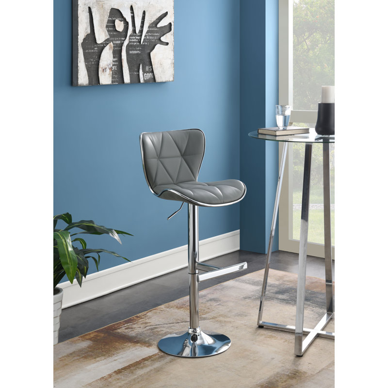 Tabouret de bar en cuir, gris