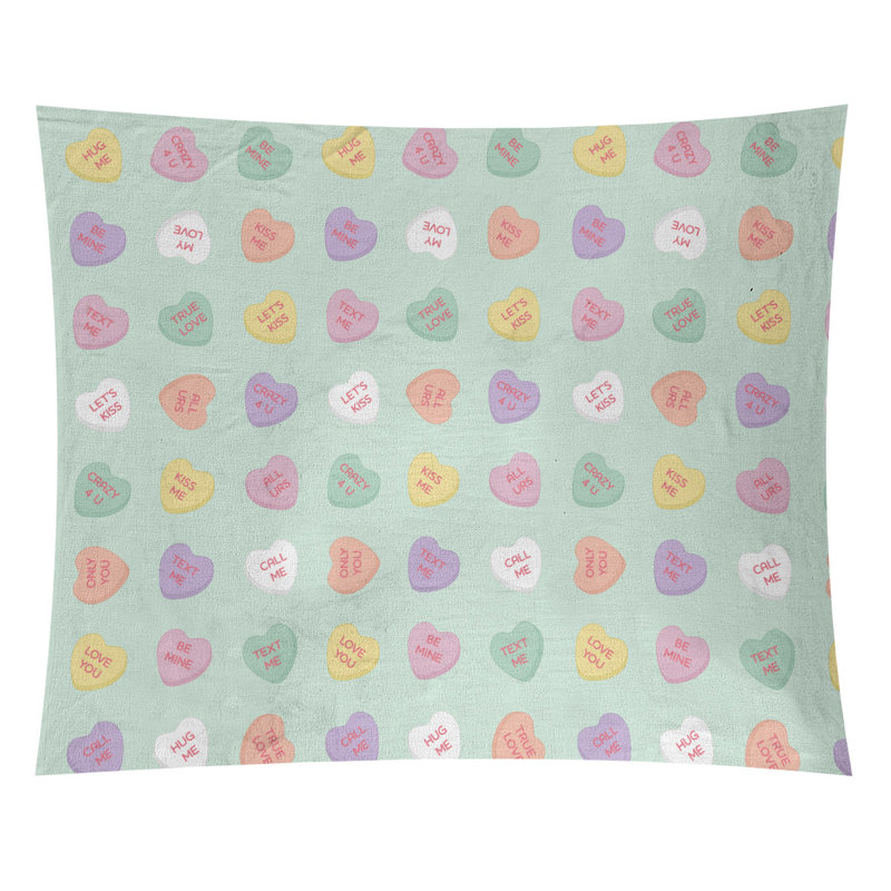 Tapisserie de noël en polyester fêtes, H 51 po x l 60 po, Vert clair / jaune / mauve
