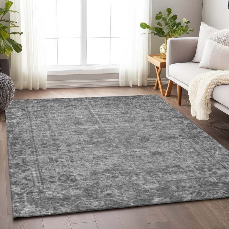 Tapis intérieur / extérieur gris Delaura , 8 pi x 10 pi
